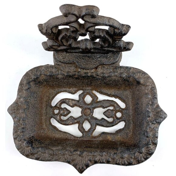 Cast Iron Soap Dish 6" x 4.5" Farmhouse Rustic - Picture 2 of 7